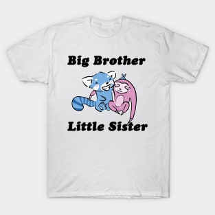 Blue Red Panda and Pink Sloth are Best Friends and Brother and Sister T-Shirt